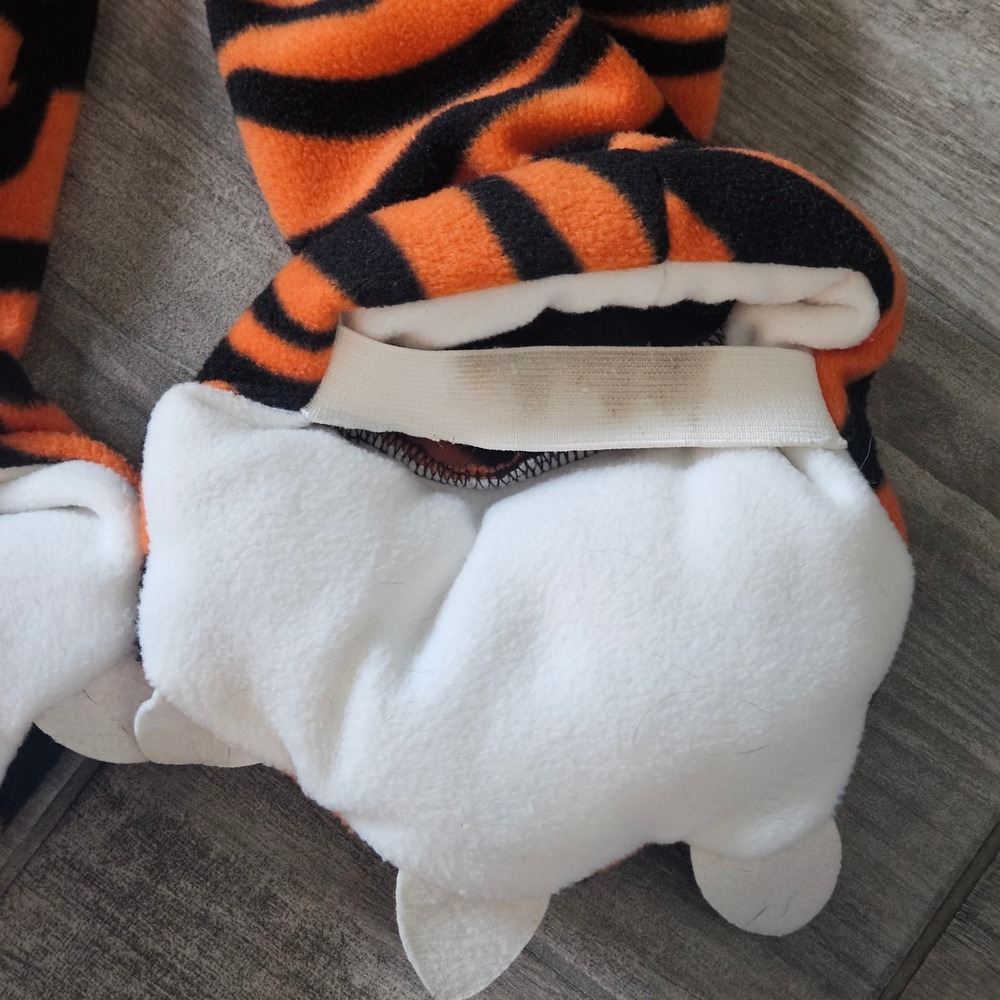 Old Navy Tiger Costume Kids 4T/5T Orange Black Striped Hooded Fleece Halloween - Picture 15 of 16